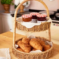 Rattan Two Tiered Stand