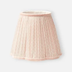Rattan Ursula Rechargeable Lamp with Pink Lotus Shade (18cm)