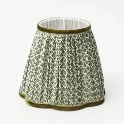 Rattan Ursula Rechargeable Lamp with Olive Lotus Shade (18cm)