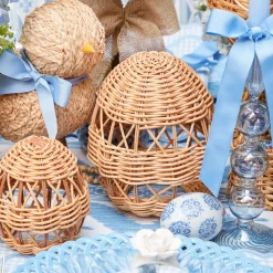 Rattan Woven Egg Family