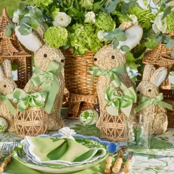Rattan Woven Egg Family with Loops