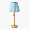Rechargeable Bamboo Lamp with Soft Blue Lotus Shade (18cm)