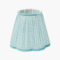 Rechargeable Bamboo Lamp with Soft Blue Lotus Shade (18cm)