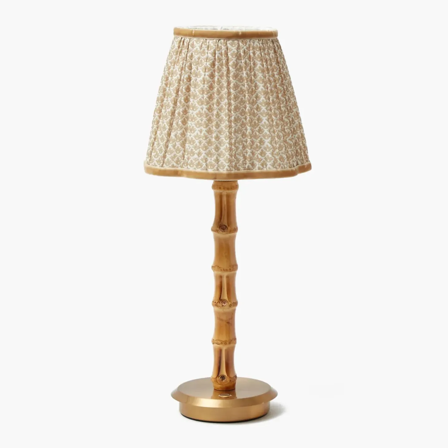 Rechargeable Bamboo Lamp with Putty Lotus Shade (18cm)