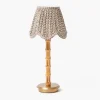 Rechargeable Bamboo Lamp & Chocolate Lotus Deep Scalloped Shade (18cm)