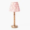 Rechargeable Bamboo Lamp & Pink Ikat Shade (18cm)