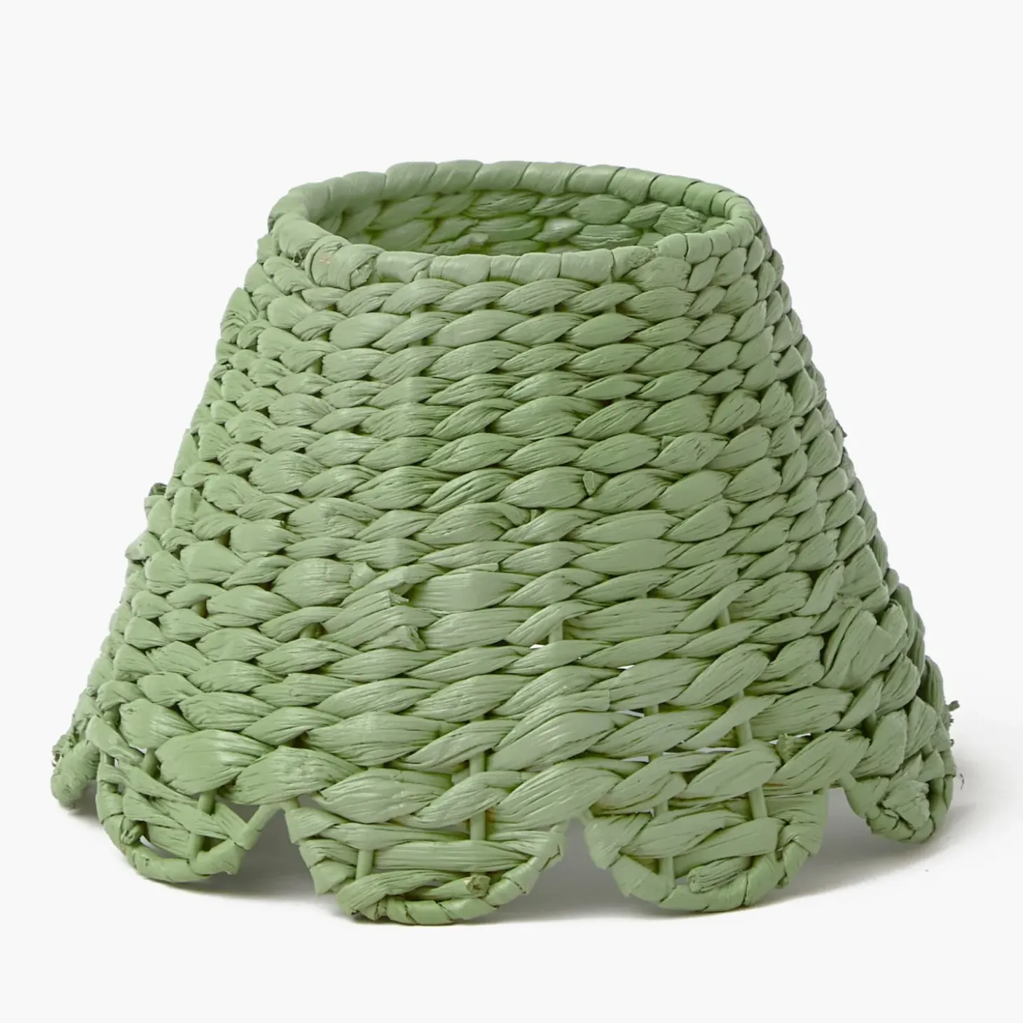 Rechargeable Bamboo Lamp with Green Seagrass Shade