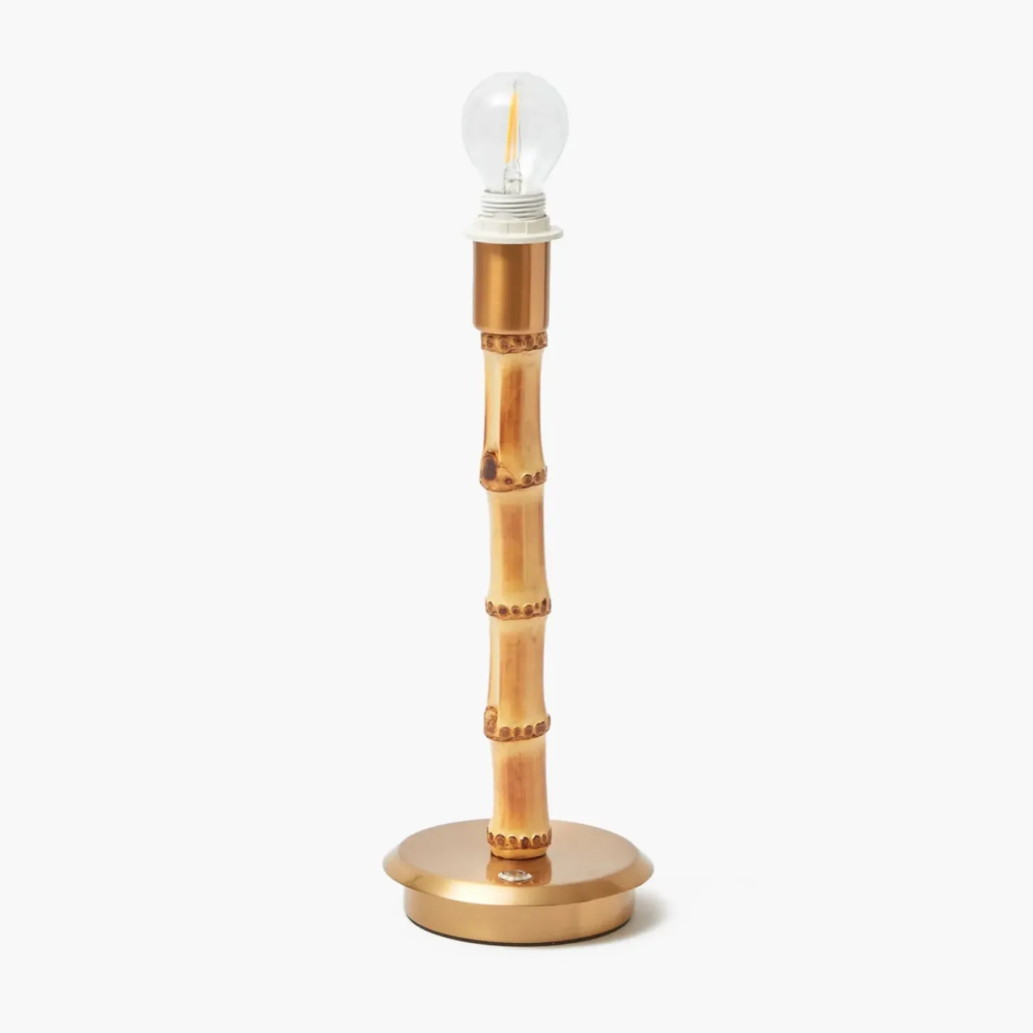 Rechargeable Bamboo Lamp with Green Seagrass Shade