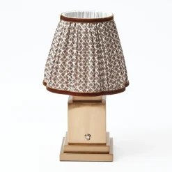 Rechargeable Lamp with Chocolate Lotus Shade (18cm)