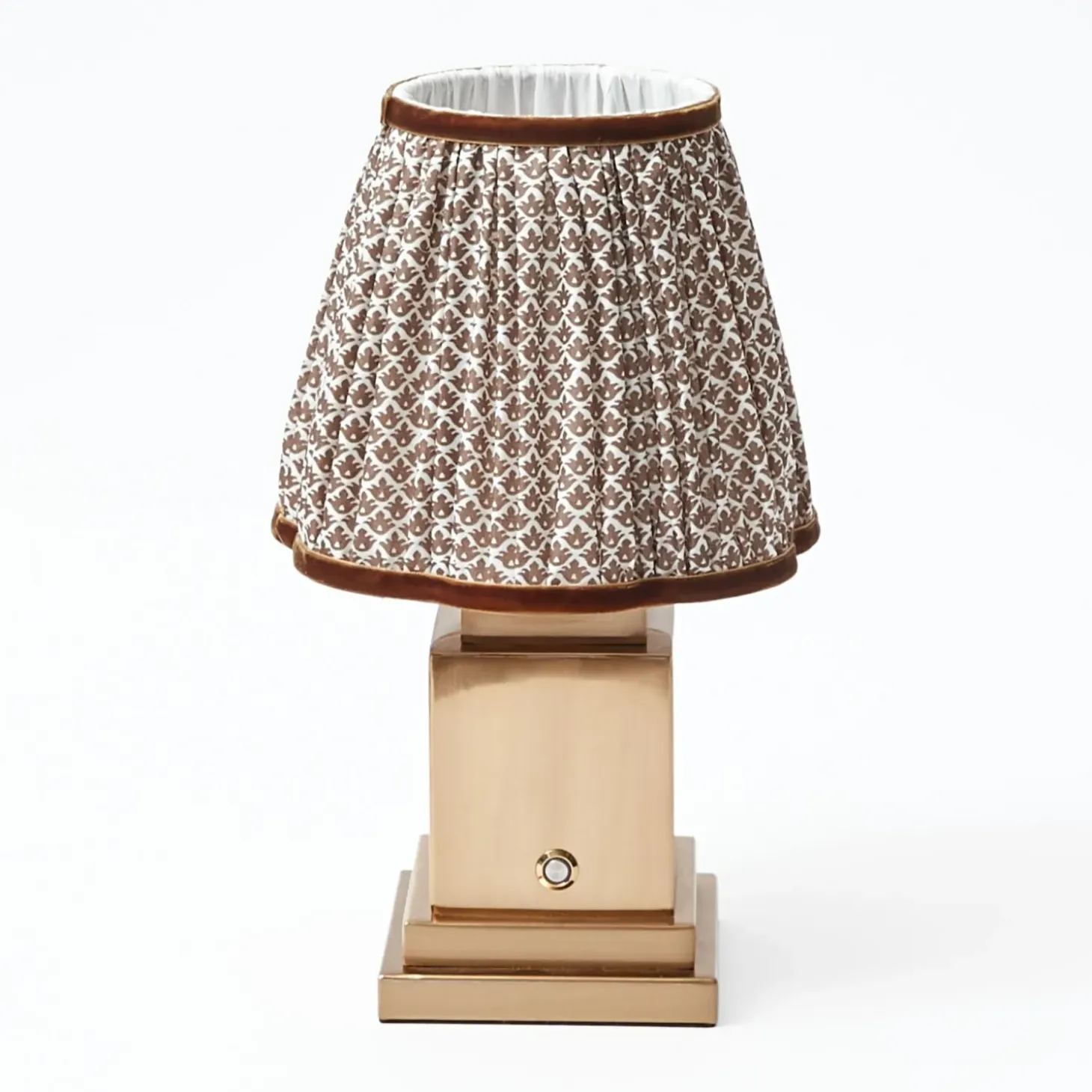 Rechargeable Lamp with Chocolate Lotus Shade (18cm)