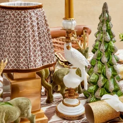 Rechargeable Lamp with Chocolate Lotus Shade (18cm)