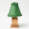 Rechargeable Lamp with Green Frilled Shade (18cm)