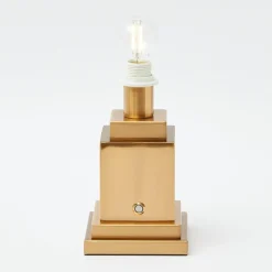 Rechargeable Lamp with Olive Ikat Shade (18cm)