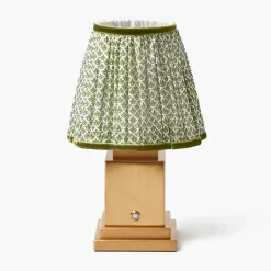 Rechargeable Lamp with Olive Lotus Shade (18cm)