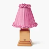 Rechargeable Lamp with Pink Frilled Shade (18cm)