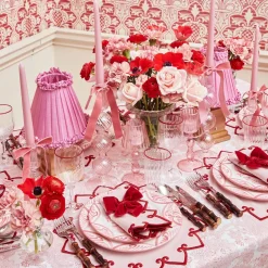 Rechargeable Lamp with Pink Frilled Shade (18cm)