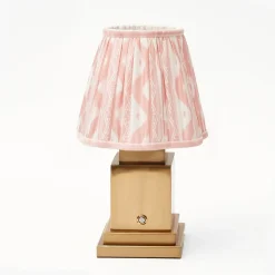 Rechargeable Lamp with Pink Ikat Shade (18cm)