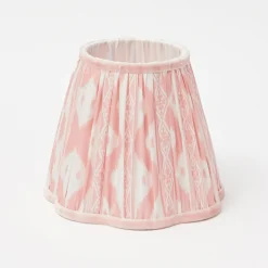 Rechargeable Lamp with Pink Ikat Shade (18cm)