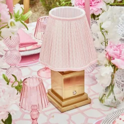 Rechargeable Lamp with Pink Lotus Shade (18cm)
