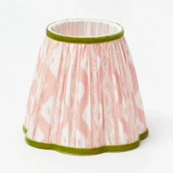 Rechargeable Lamp with Pink & Green Ikat Shade (18cm)