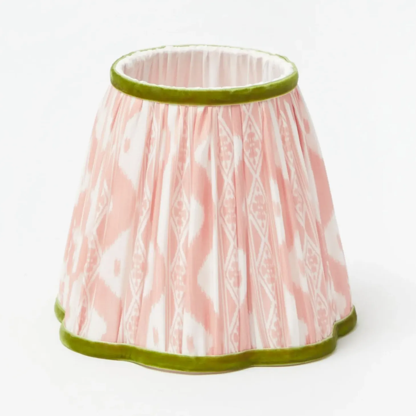 Rechargeable Lamp with Pink & Green Ikat Shade (18cm)
