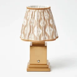 Rechargeable Lamp with Putty Ikat Shade (18cm)