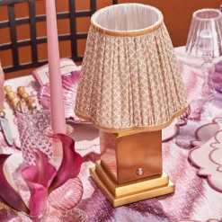 Rechargeable Lamp with Putty Lotus Shade (18cm)