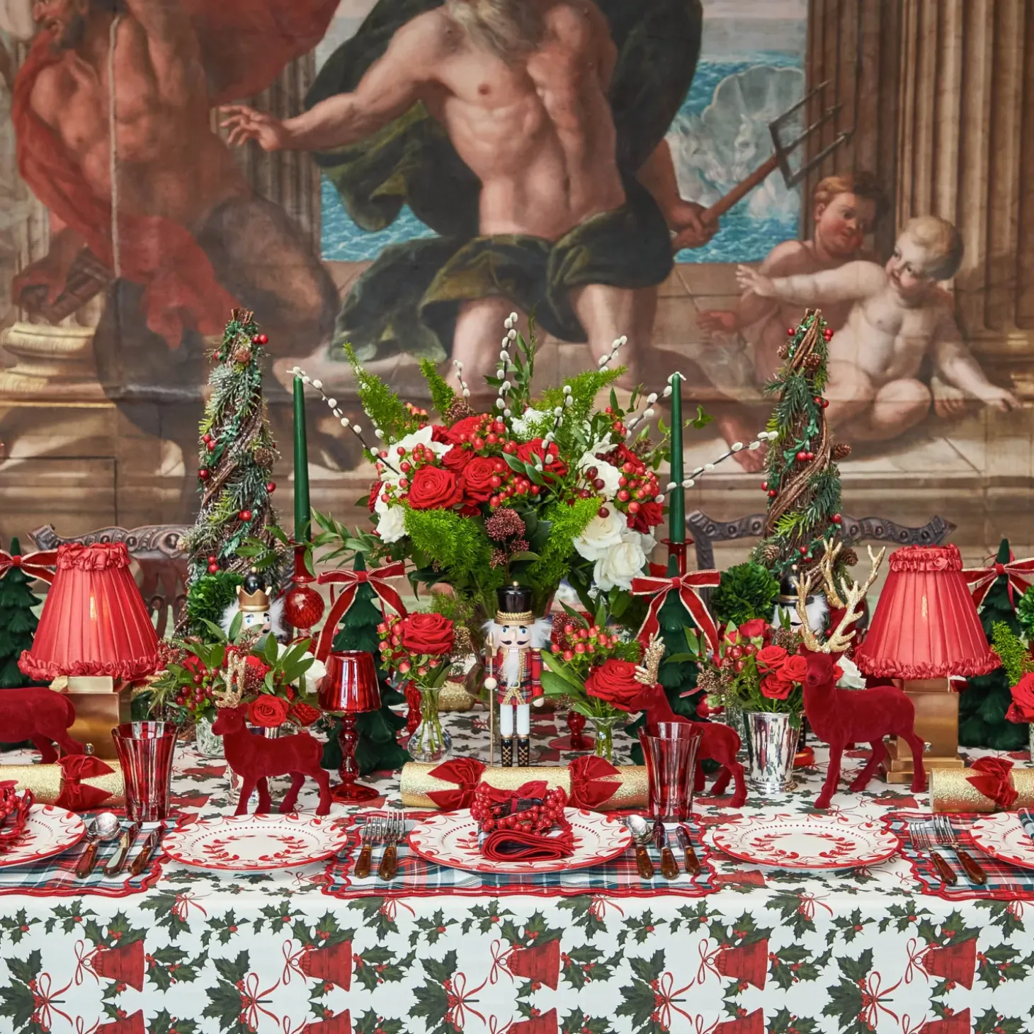 Rechargeable Lamp with Red Frilled Silk Shade (18cm)