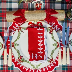 Red Bow Laurel Placemats (Set of 4)