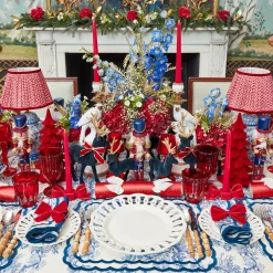 Red Ceramic Bow Candleholder (Pair)