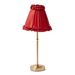 Red Frilled Silk Lampshade (18cm)