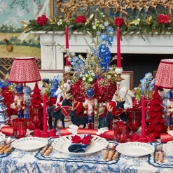 Red Glass Lantern Tea Light Holder Set
