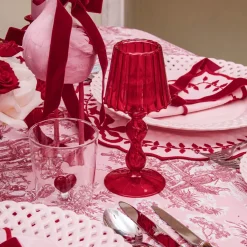 Red Glass Lantern Tea Light Holder Set
