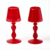 Red Glass Lantern Tea Light Holder (Pair) - 18 cm