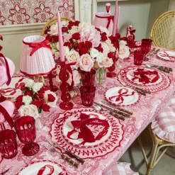 Red Scalloped Glassware (Set of 12)