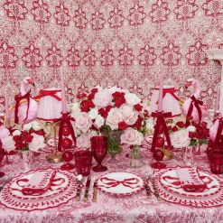 Red Scalloped Glassware (Set of 12)