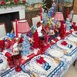 Red Scalloped Glassware (Set of 12)