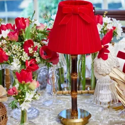 Red Velvet Bow Lampshade (18cm)