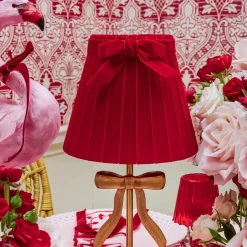Red Velvet Bow Lampshade (18cm)