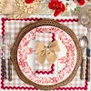 Rossina Putty Gingham & Red Placemats & Napkins (Set of 4)