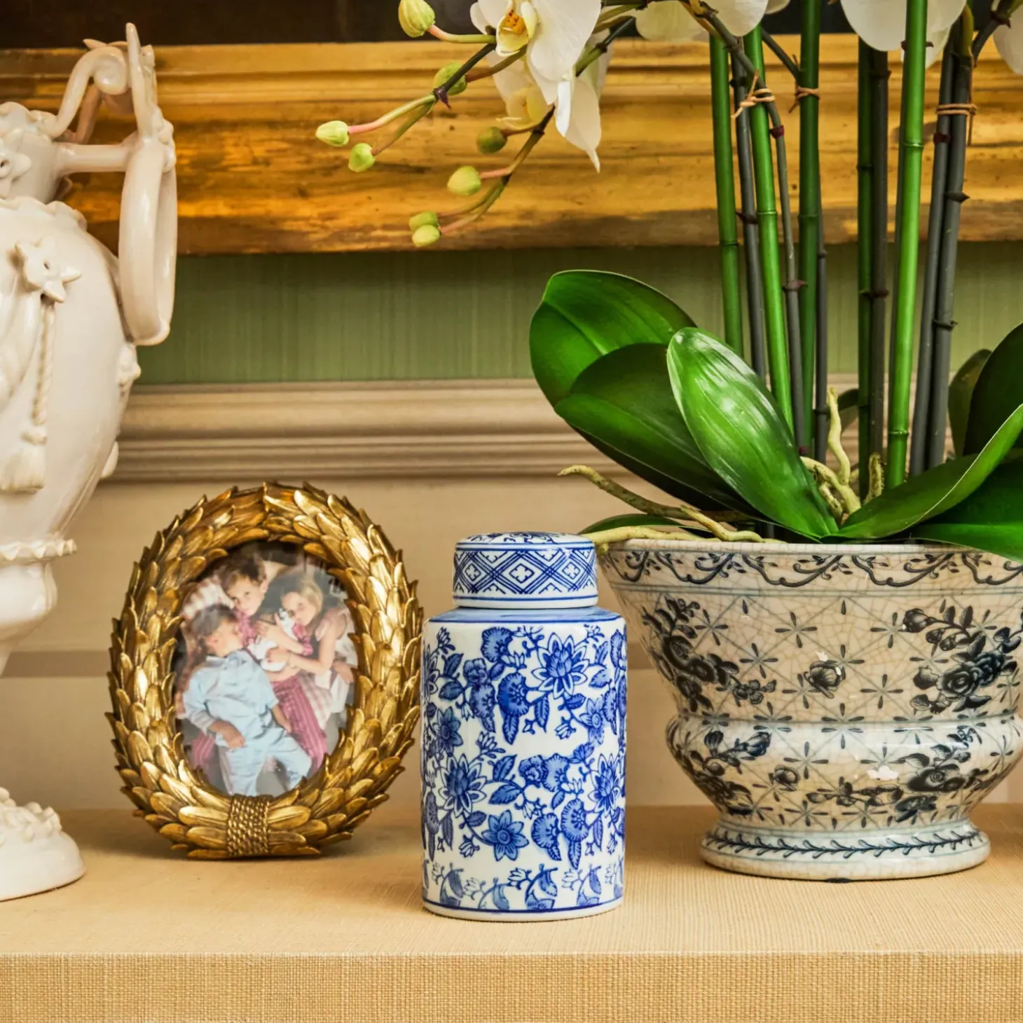 Round Chinoiserie Ginger Jars (Pair)