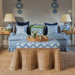 Round Rattan Scalloped Tray