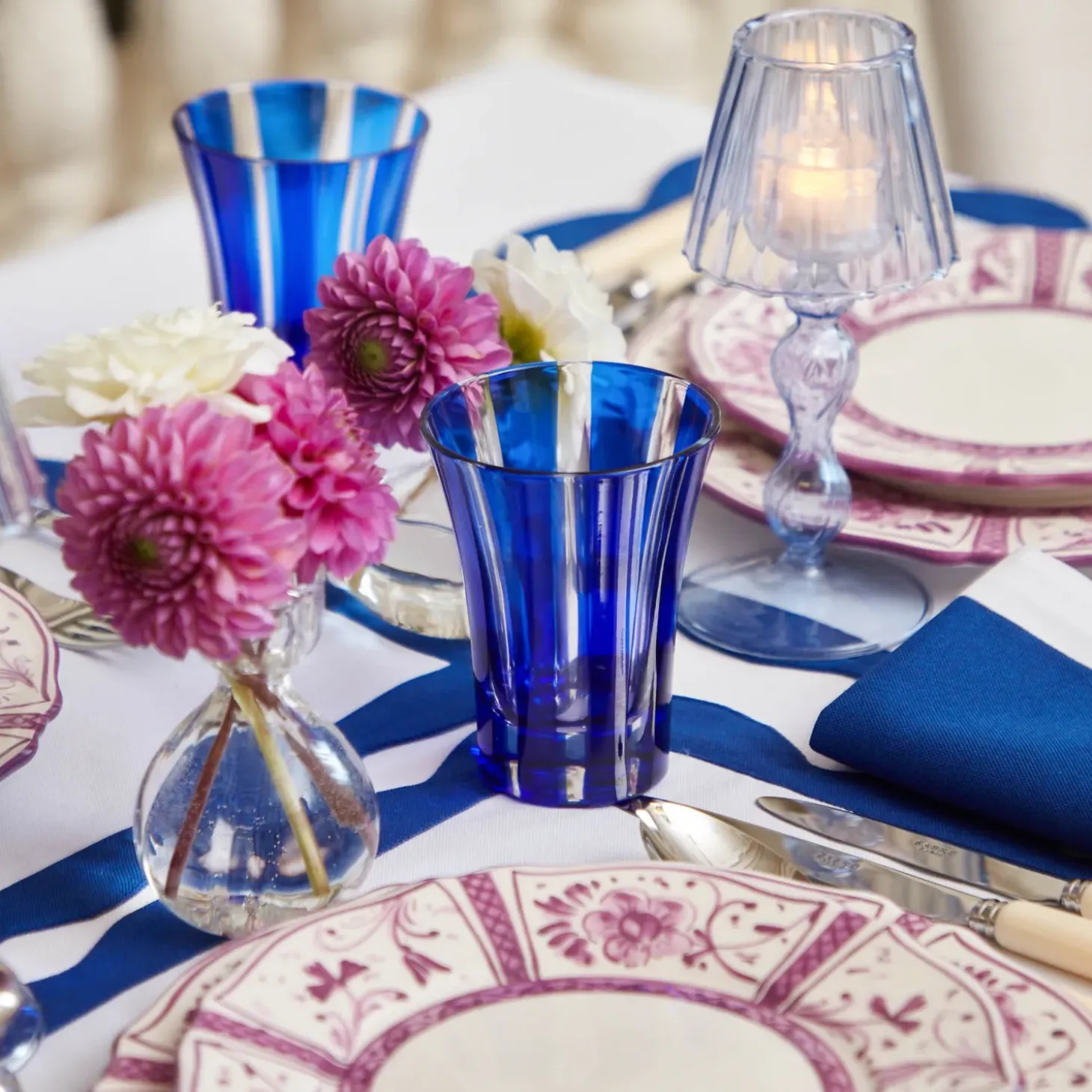 Royal Blue Positano Glasses (Set of 4)