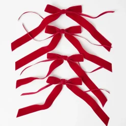 Ruby Red Velvet Bow (Set of 4) - 20cm