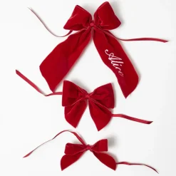 Ruby Red Velvet Napkin Bows (Set of 4)
