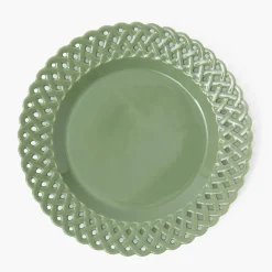 Sage Basketweave Dinner Plate