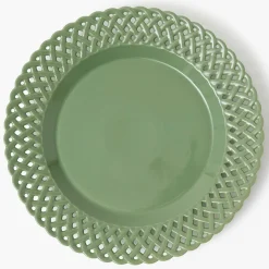 Sage Basketweave Starter Plates (Set of 4)