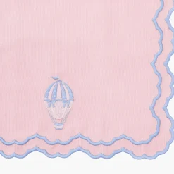 Sarah Pink & Blue Hot Air Balloon Embroidered Napkins (Set of 4)