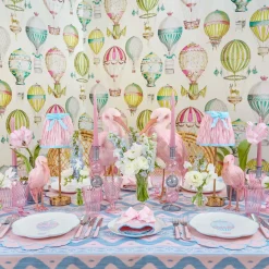 Sarah Pink & Blue Hot Air Balloon Embroidered Napkins (Set of 4)