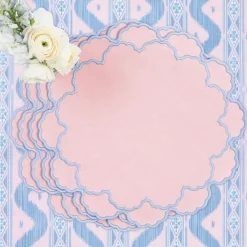 Sarah Pink & Blue Placemats (Set of 4)
